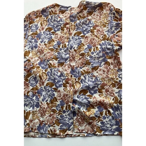 Vintage Evan Picone Vintage Women's Sz 12 Floral Button Up Blouse Long Sleeve - Picture 11 of 11